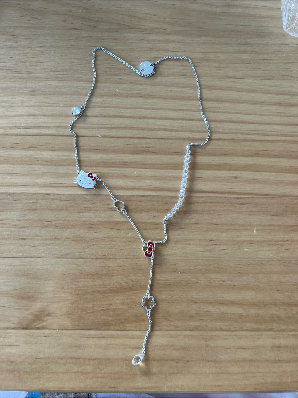 Swarovski Hello Kitty Crystal Charm Necklace Silver Sanrio Y2K